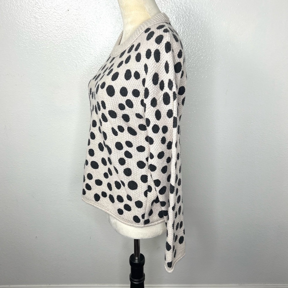 MADEWELL New! Leopard Dot Wool Blend Pullover Sweater Flare Sleeve Size XS NWT - Picture 9 of 14